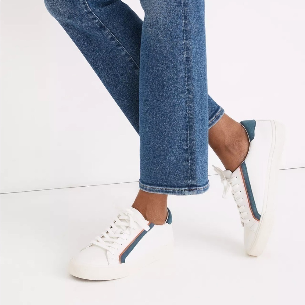 Madewell sidewalk low top sneakers leather suede